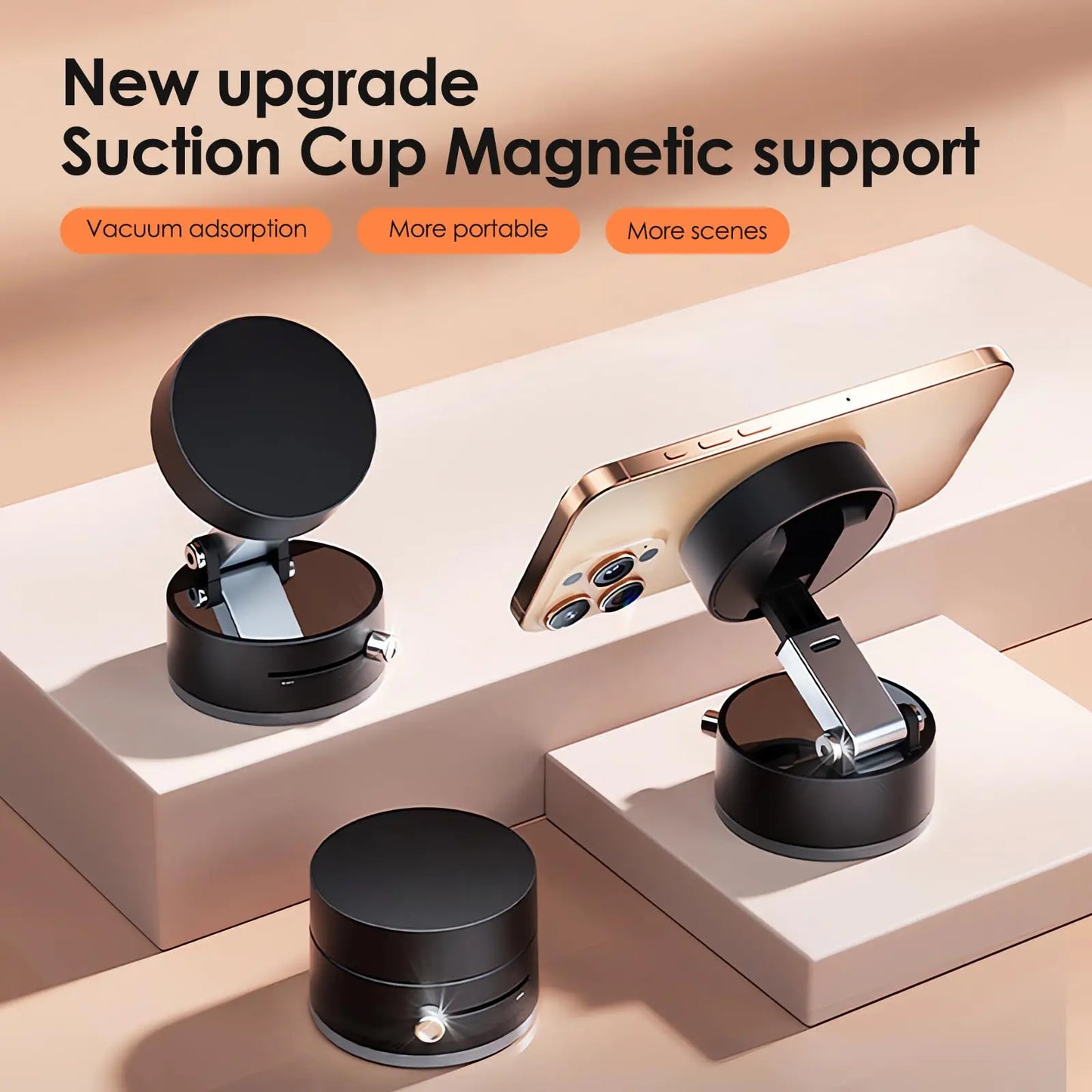Vacuum Suction Cup Magnetic Phone Holder Stand Mount For iPhone