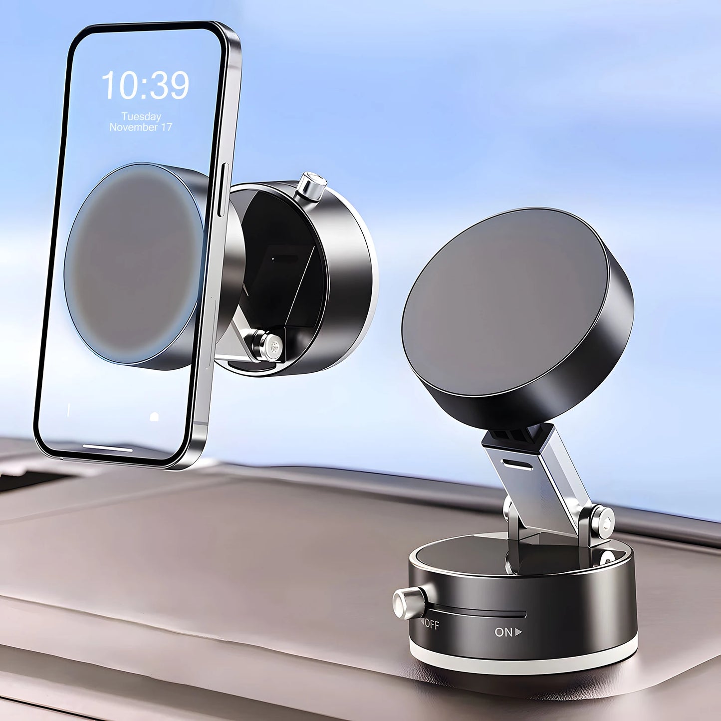 Vacuum Suction Cup Magnetic Phone Holder Stand Mount For iPhone