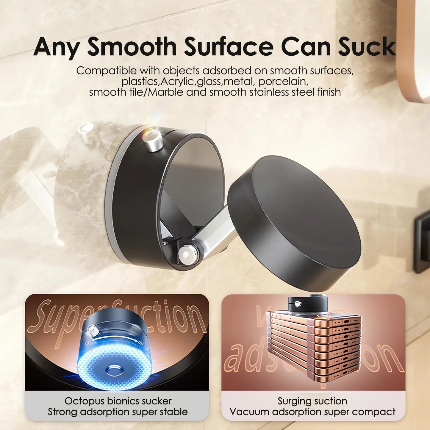 Vacuum Suction Cup Magnetic Phone Holder Stand Mount For iPhone
